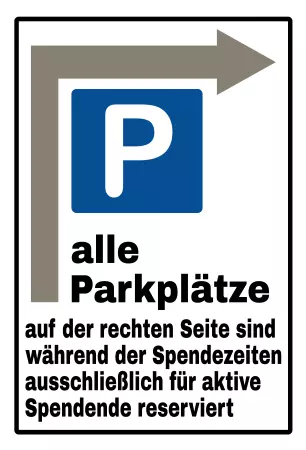 Parken verboten Schild Parken - Verkehr alle Parkplätze auf der rechten Seite sind ... Bild