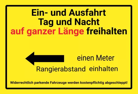 Parken verboten SchildParken - Verkehr 1 Meter Rangierabstand einhalten Bild