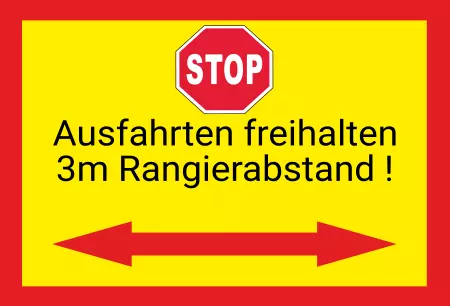 Parken verboten SchildParken - Verkehr 3m Rangierabstand Bild