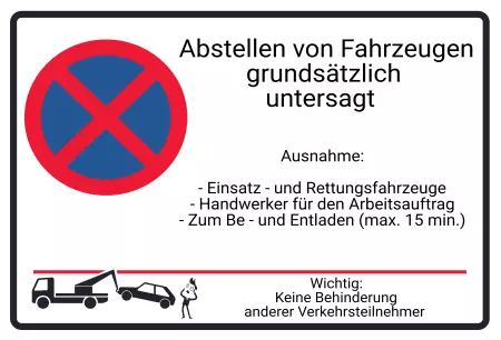 Parken verboten SchildParken - Verkehr Abstellen von Fahrzeugen untersagt Bild