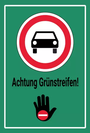 Parken verboten SchildParken - Verkehr Achtung Grünstreifen! Bild