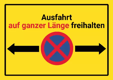 Parken verboten Schild Parken - Verkehr ..auf ganzer Länge freihalten Bild