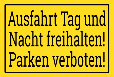 Parken verboten SchildParken - Verkehr Ausfahrt freihalten Tag und Nacht Bild