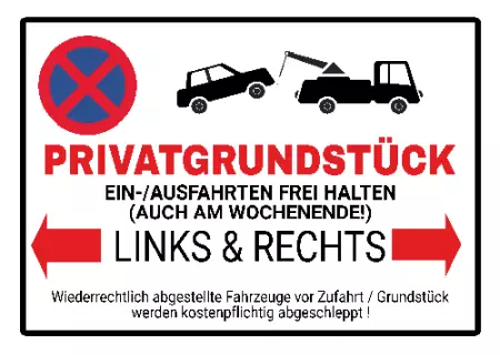 Parken verboten SchildParken - Verkehr Ein-/Ausfahrt freihalten, auch am Wochenende Bild