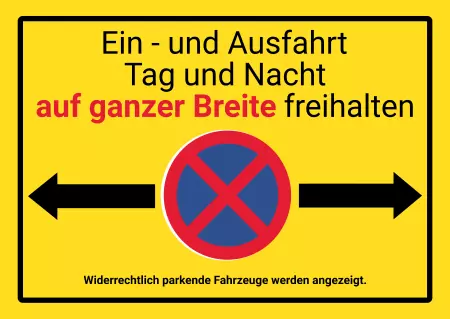 Parken verboten SchildParken - Verkehr Ein- und Ausfahrt freihalten Bild