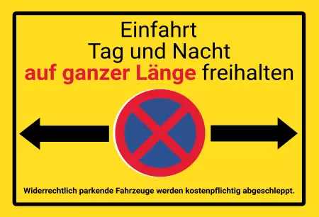 Parken verboten SchildParken - Verkehr Einfahrt Tag und Nacht freihalten Bild