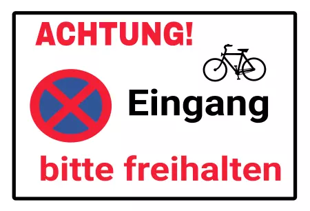 Parken verboten SchildParken - Verkehr Eingang bitte freihalten! Bild