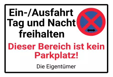 Parken verboten SchildParken - Verkehr Kein Perkplatz!! Bild