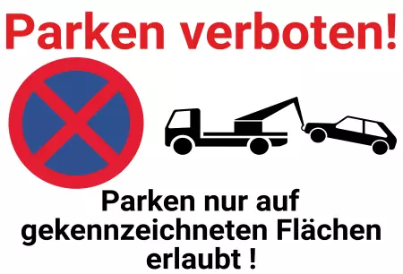 Parken verboten SchildParken - Verkehr Parken in gekennzeichneten Flächen Bild