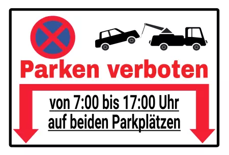 Parken verboten SchildParken - Verkehr Parken verboten Doppelpfeil Bild