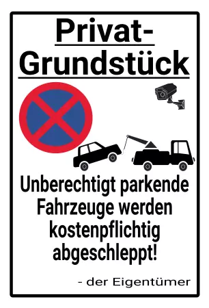 Parken verboten SchildParken - Verkehr Privat-Grundstück Bild