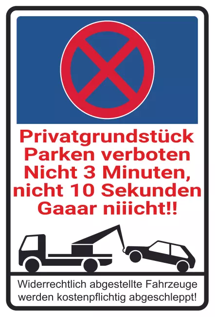 Parken verboten SchildParken - Verkehr Privatgrundstück Bild