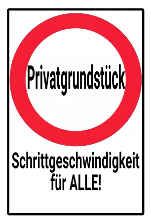Parken verboten SchildParken - Verkehr Schrittgeschwindigkeit für ALLE! Bild
