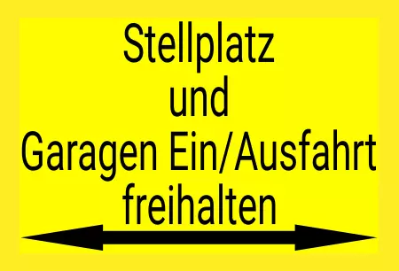 Parken verboten SchildParken - Verkehr Stellplatz und Garagen Ein/Ausfahrt freihalten Bild