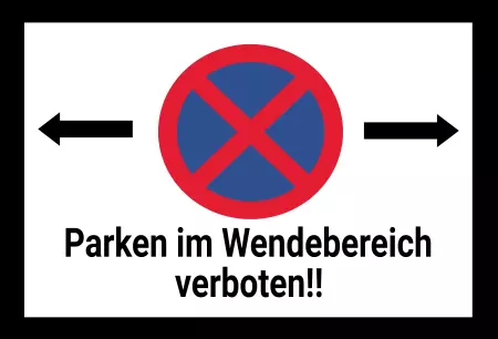 Parken verboten SchildParken - Verkehr Wendebereich Bild